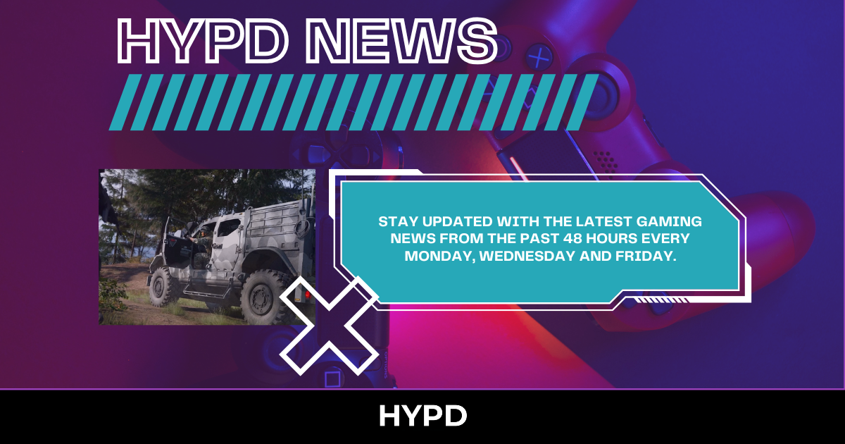 HYPD Gaming World News cover featuring a Call of Duty military vehicle and gaming graphics, highlighting the latest gaming news from the past 48 hours.