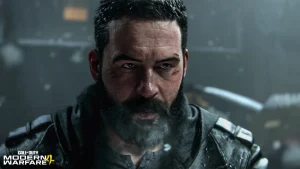 Close-up of a bearded military character from Call of Duty Modern Warfare 4, accompanying news of the upcoming Call of Duty film exploring the human cost of war.