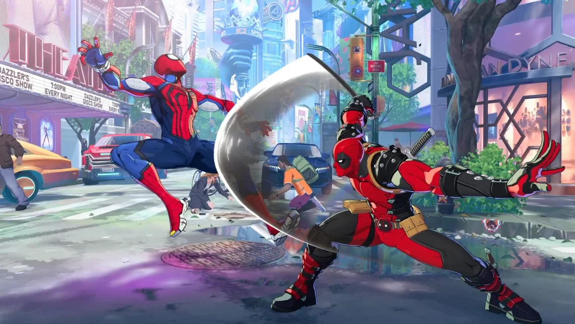 Spider-Man battles Deadpool in Marvel Tōkon: Fighting Souls, the superhero fighting game announcing new Year 1 DLC characters.