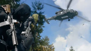 Call of Duty Modern Warfare 4 DMZ gameplay showing armed soldiers and a military helicopter as players demand a dedicated PvE-only extraction mode.